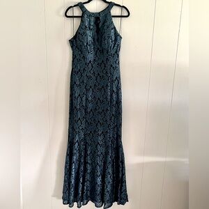 Spruce green and black long gown